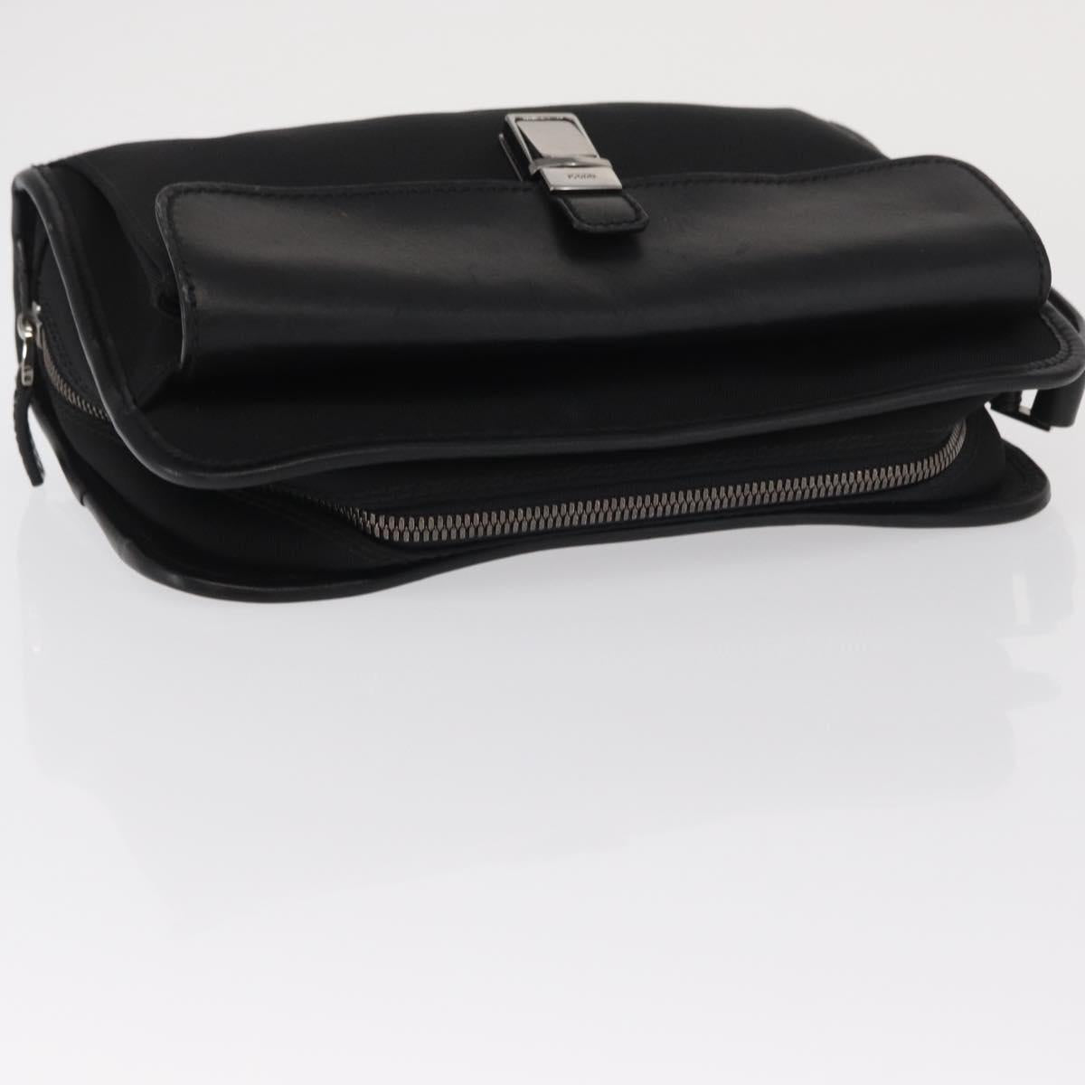 GUCCI Clutch Bag Nylon Black Silver 108844 Auth 170413