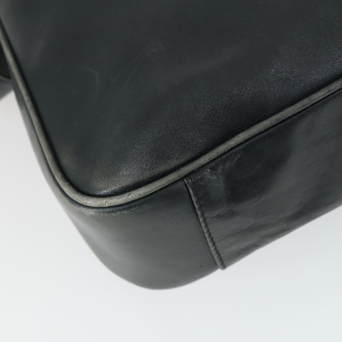 GUCCI Bamboo Hand Bag Leather 2way Black Gold 001 2113 1638 Auth 170415