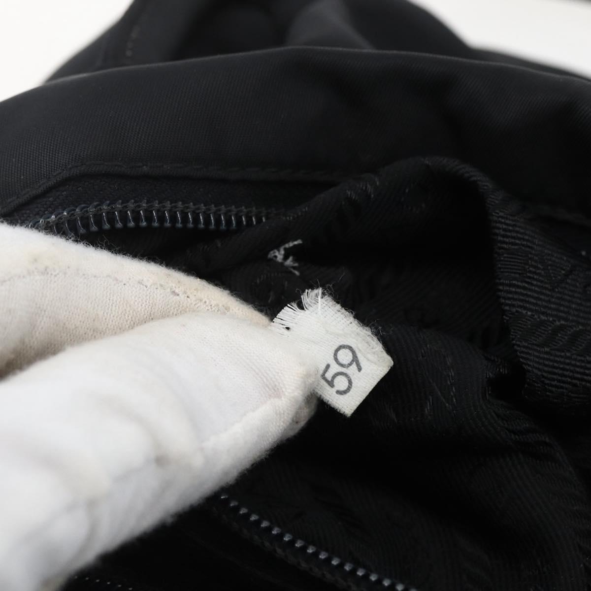 PRADA Tote Bag Nylon Black Silver Auth 170417