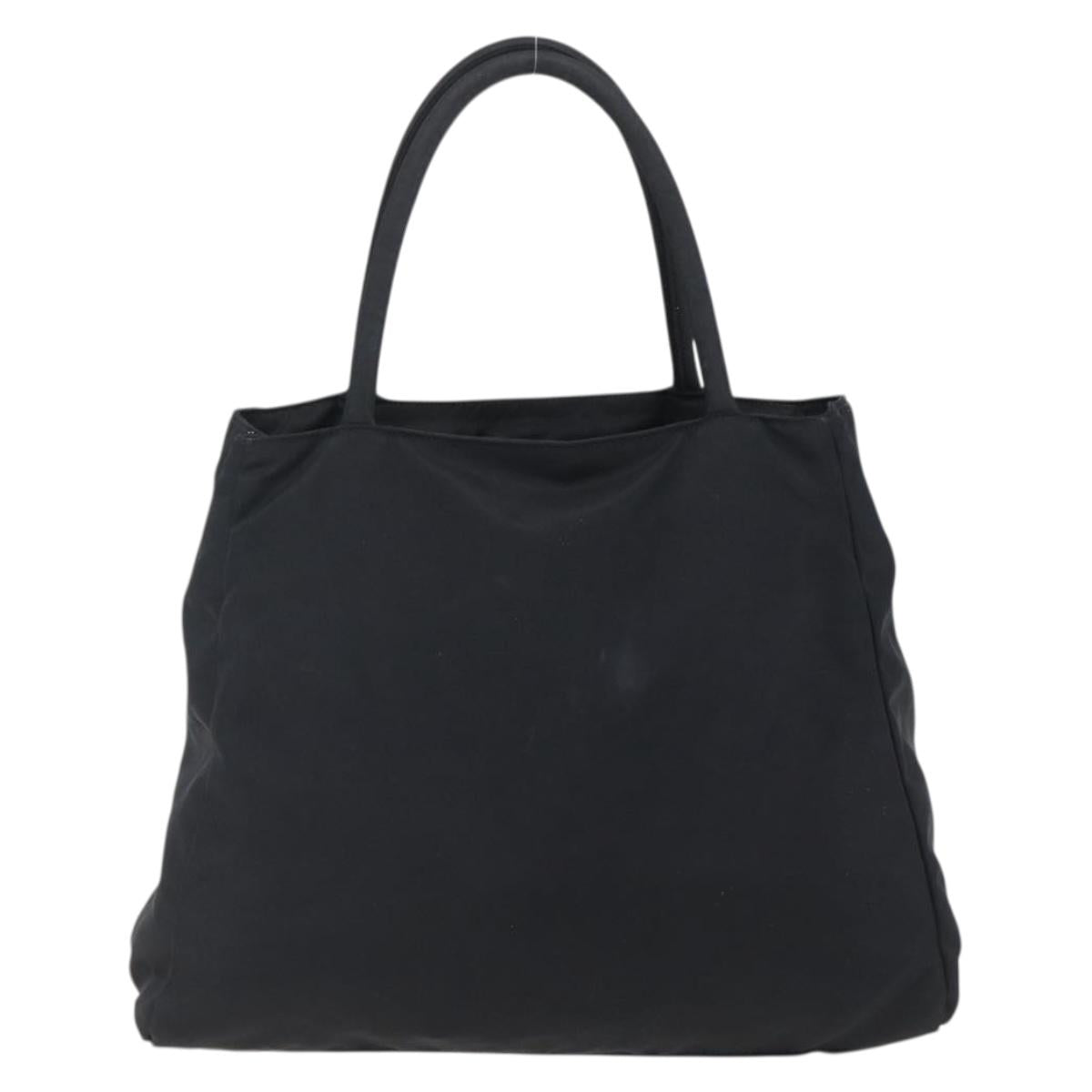 PRADA Tote Bag Nylon Black Silver Auth 170417