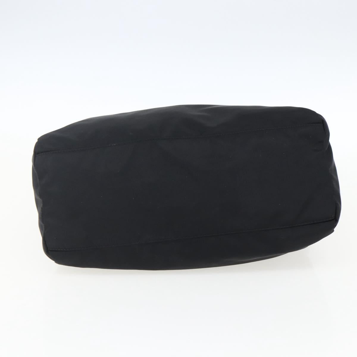 PRADA Tote Bag Nylon Black Silver Auth 170417