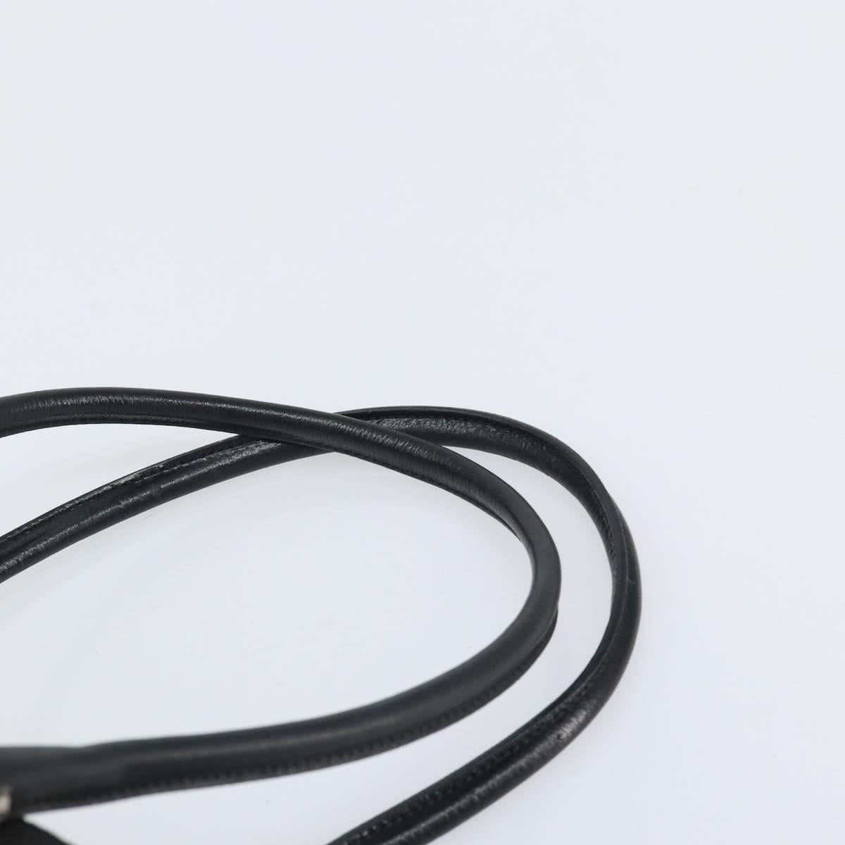 PRADA Hand Bag Nylon Black Silver Auth 170418