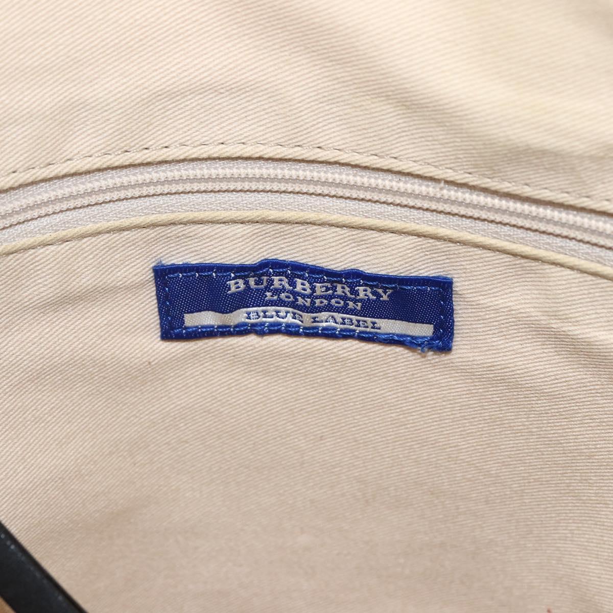 BURBERRY Nova Check Blue Label Tote Bag Canvas Beige Auth 170421