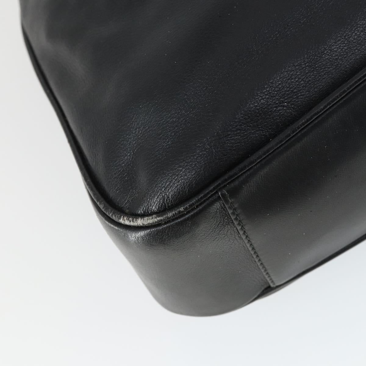 GUCCI Bamboo Hand Bag Leather 2way Black Gold 001 1638 2615 Auth 170422
