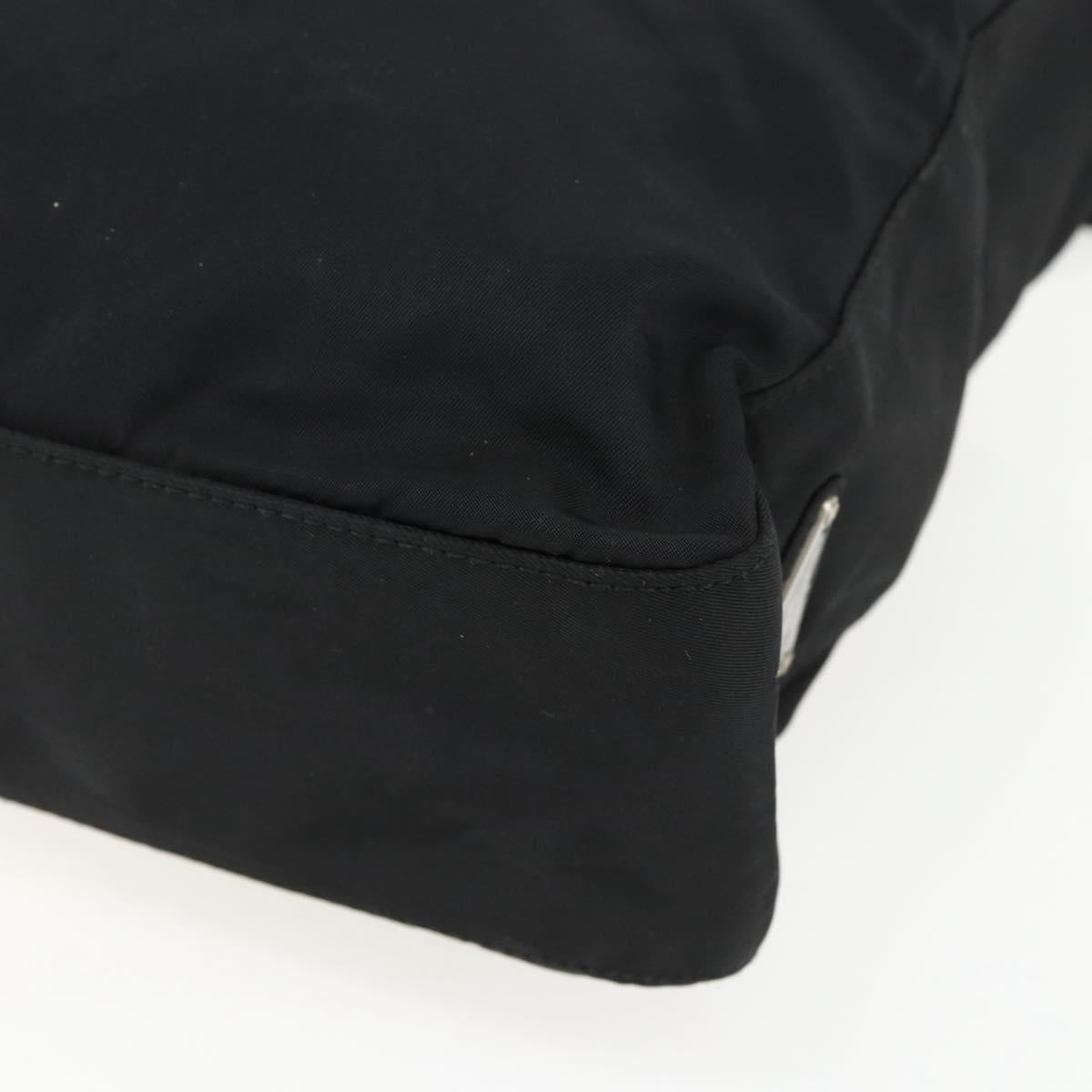 PRADA Chain Shoulder Bag Nylon Black Auth 170424