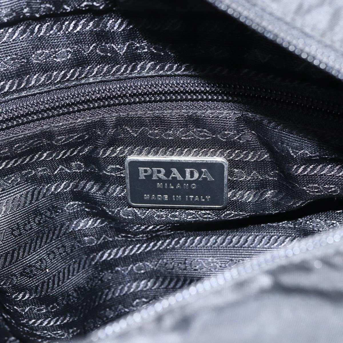 PRADA Chain Shoulder Bag Nylon Black Auth 170424
