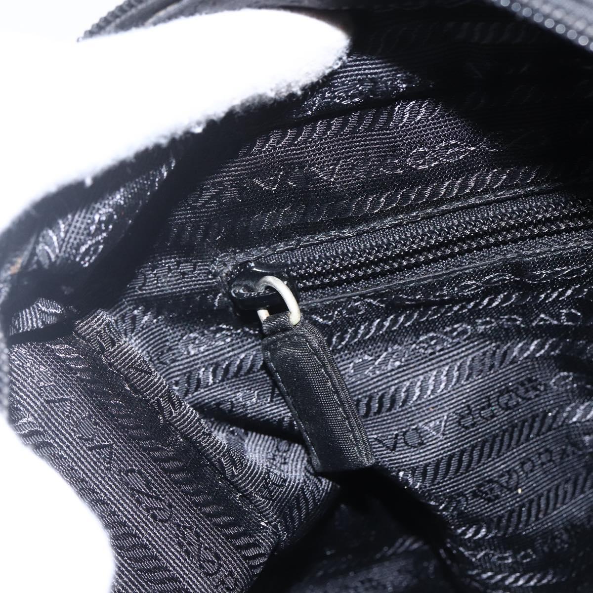 PRADA Chain Shoulder Bag Nylon Black Auth 170424