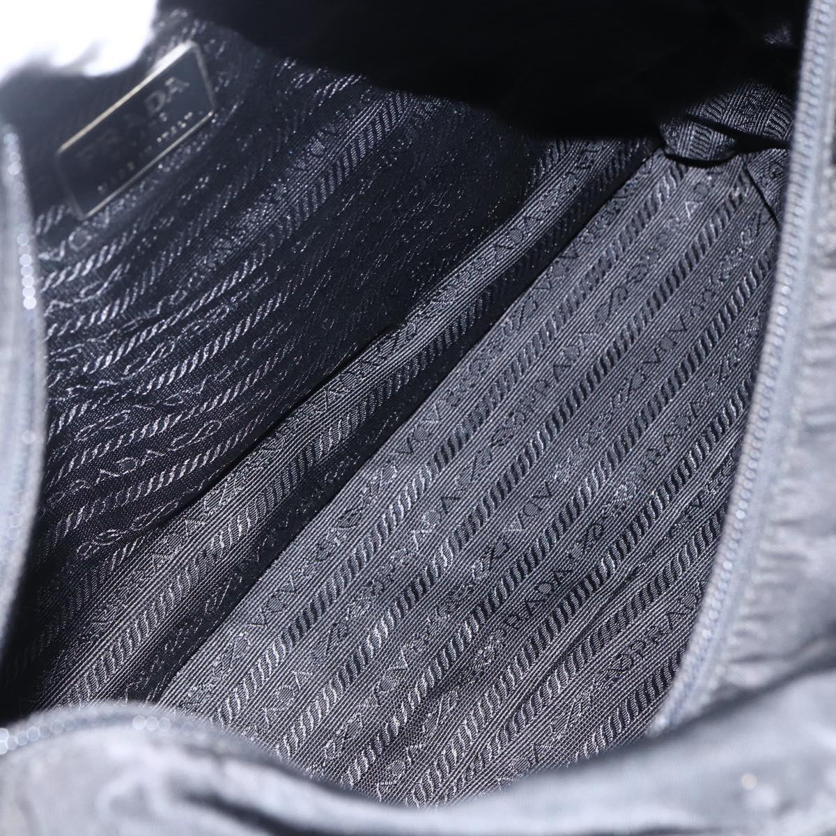 PRADA Chain Shoulder Bag Nylon Black Auth 170424