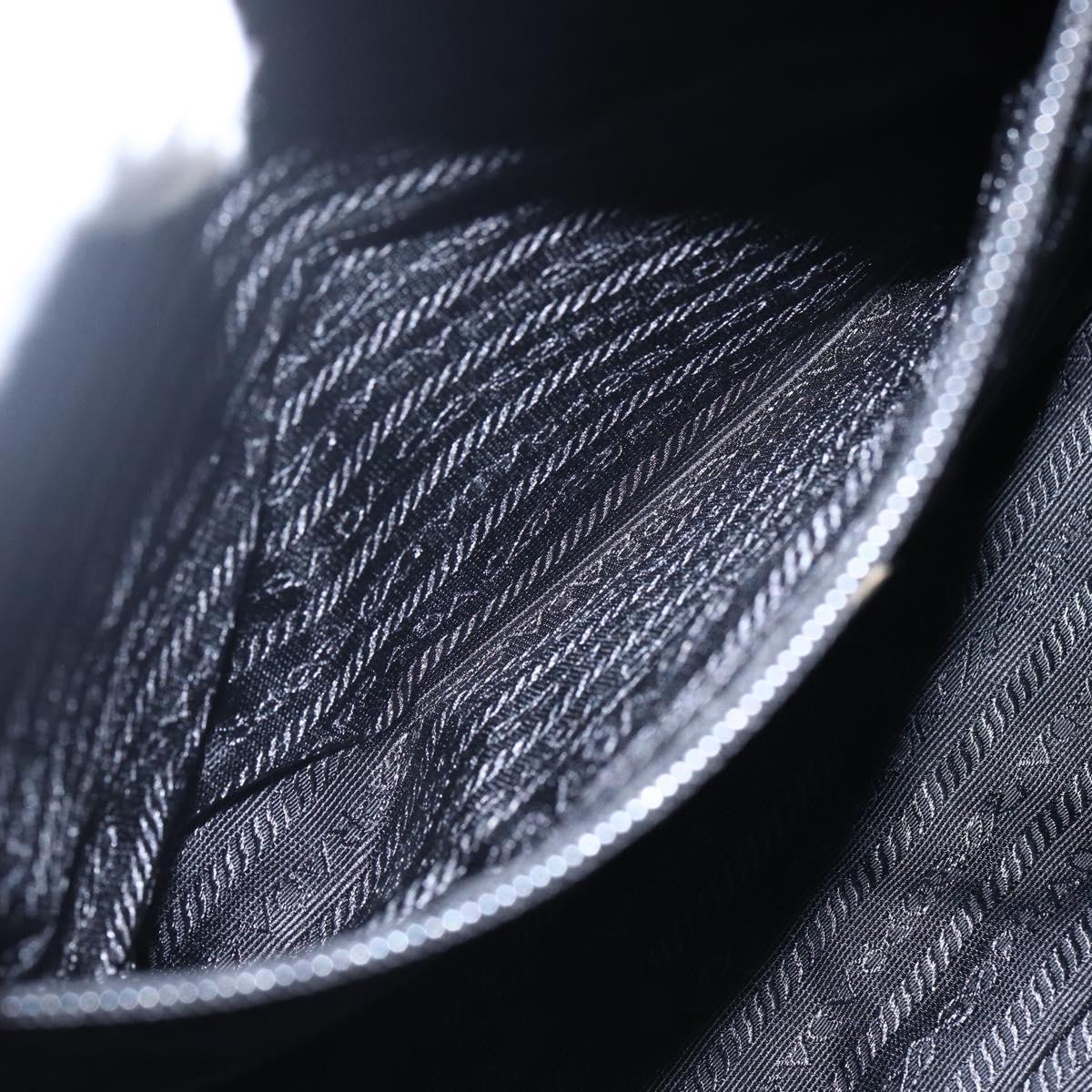 PRADA Chain Shoulder Bag Nylon Black Auth 170424