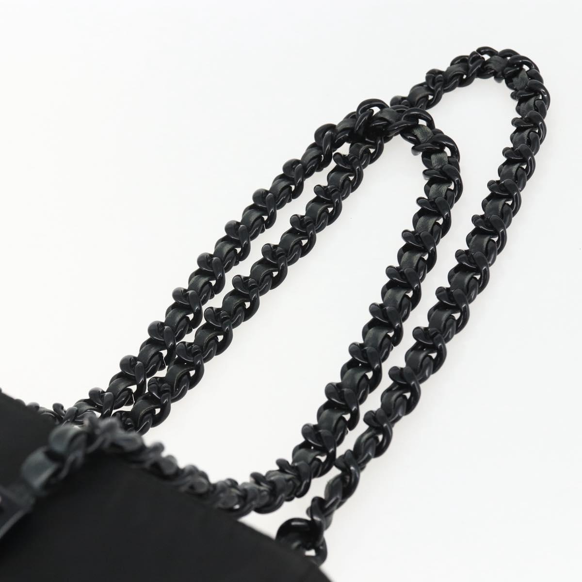 PRADA Chain Shoulder Bag Nylon Black Auth 170424