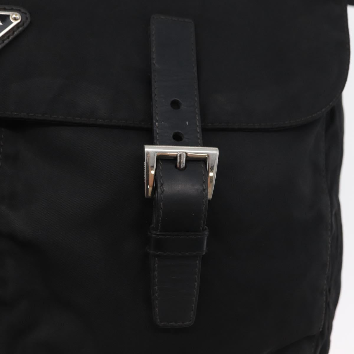 PRADA Shoulder Bag Nylon Black Silver Auth 170427A