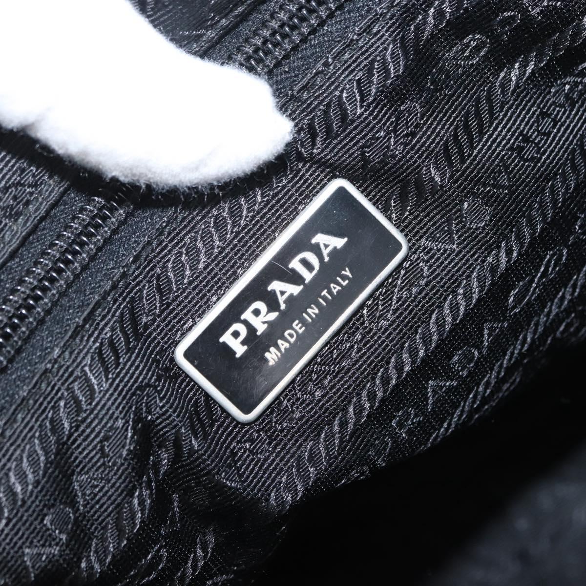 PRADA Shoulder Bag Nylon Black Silver Auth 170427A