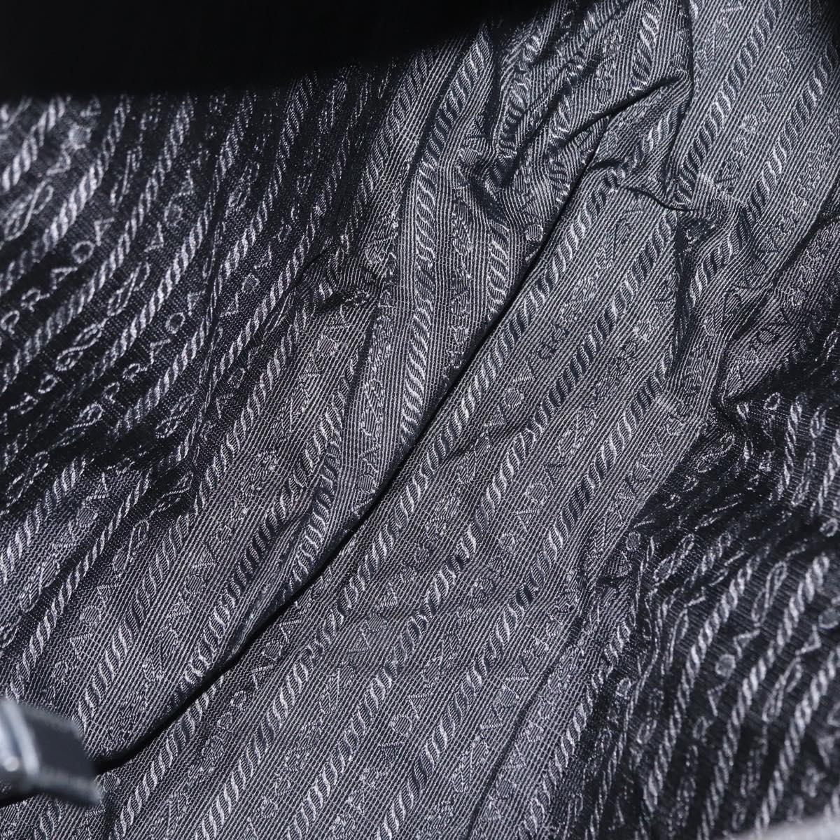 PRADA Shoulder Bag Nylon Black Silver Auth 170427A