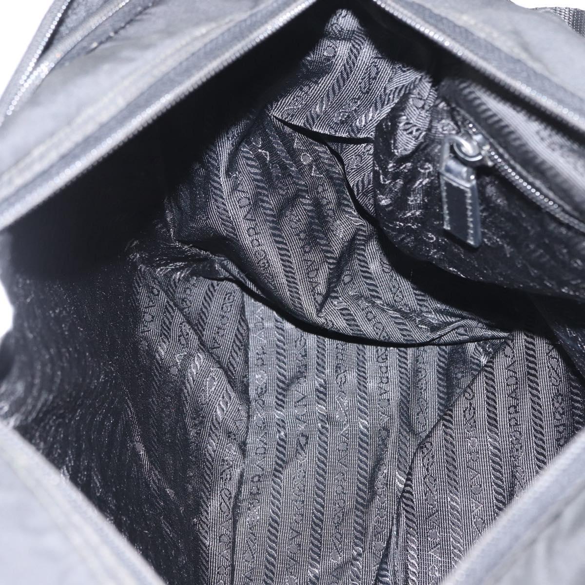 PRADA Shoulder Bag Nylon Black Silver Auth 170427A