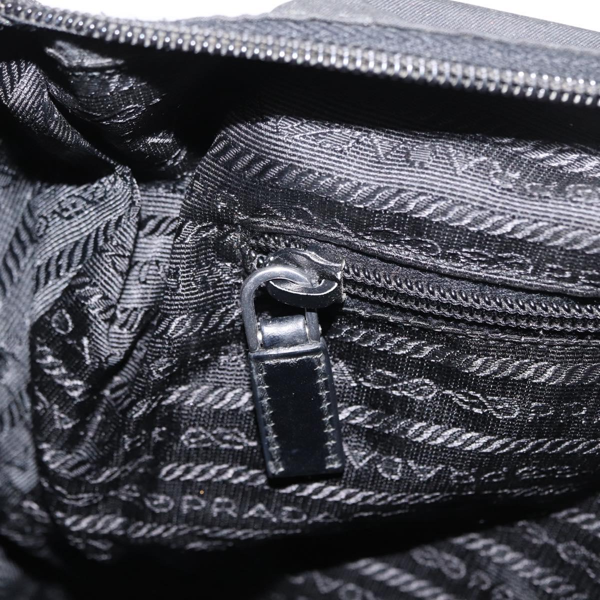 PRADA Shoulder Bag Nylon Black Silver Auth 170427A