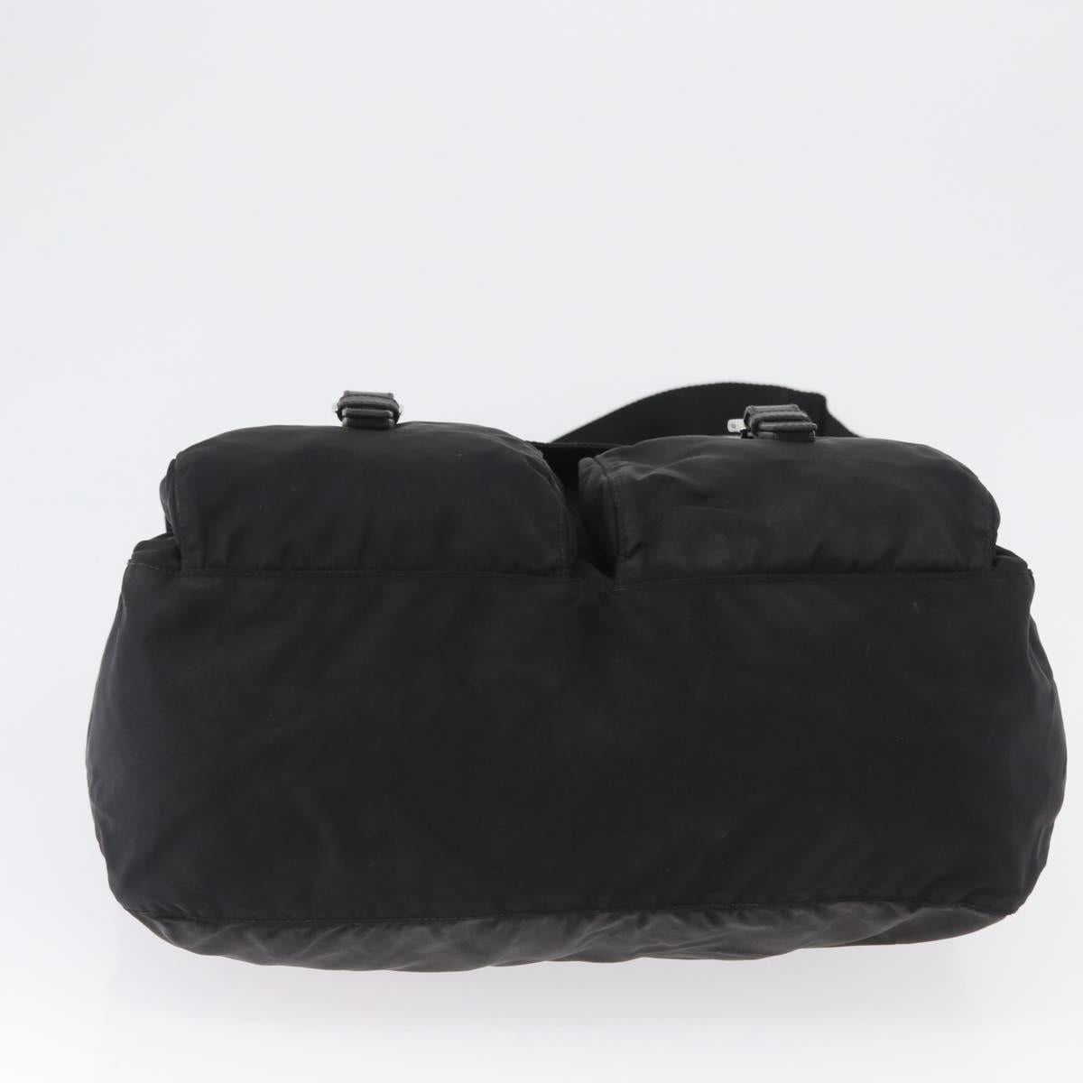 PRADA Shoulder Bag Nylon Black Silver Auth 170427A