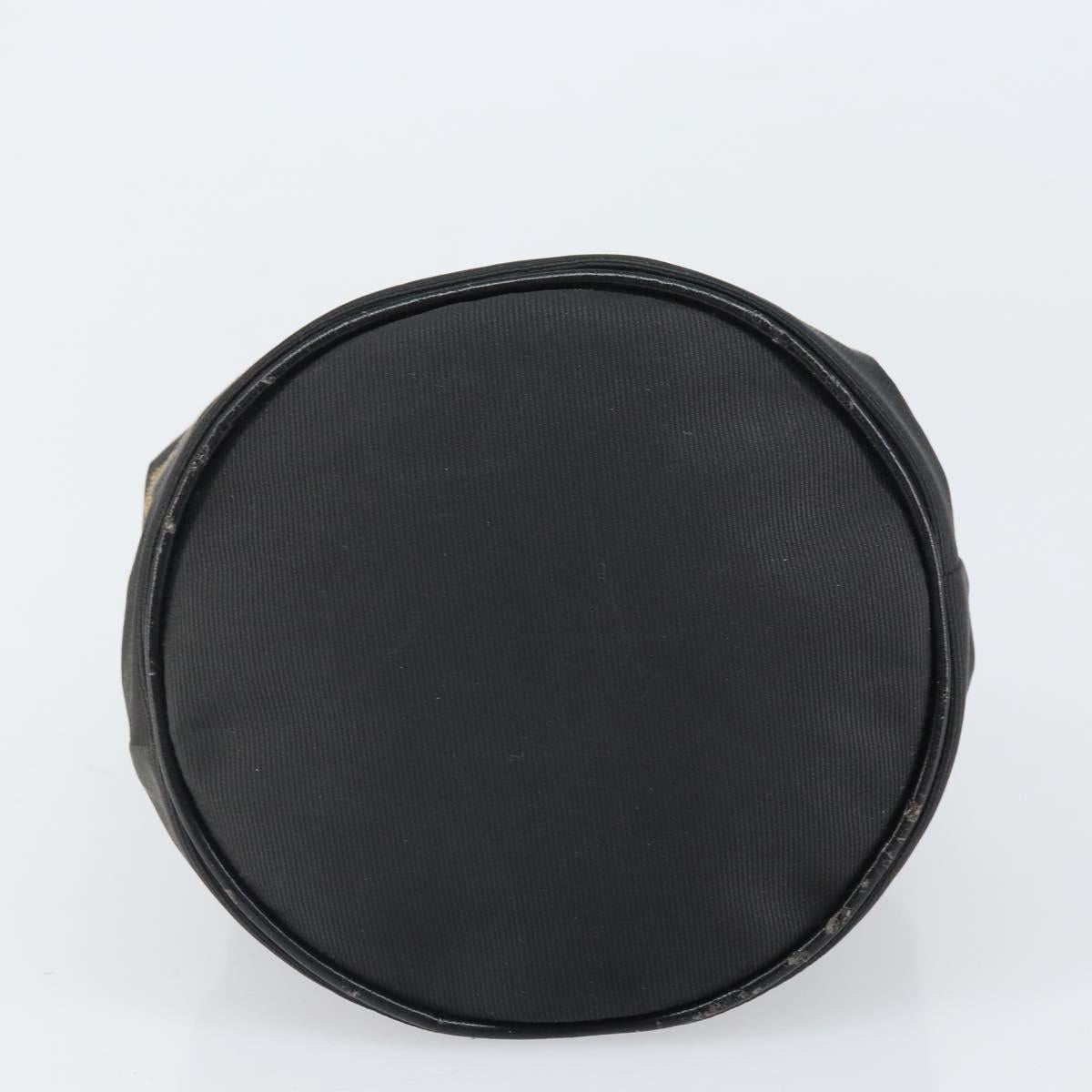 FENDI Hand Bag Nylon Black Gold Auth 170436