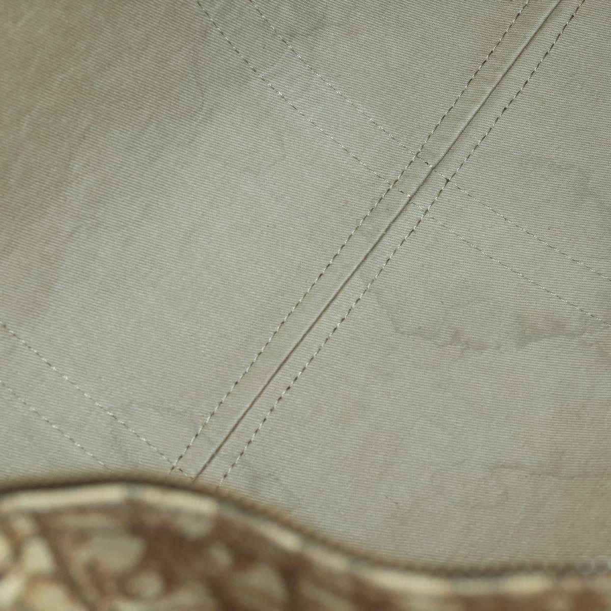 Christian Dior Trotter Canvas Boston Bag Brown Gold Auth 170441