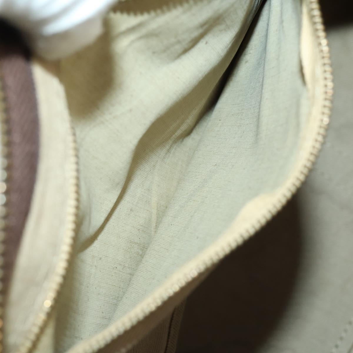 Christian Dior Trotter Canvas Boston Bag Brown Gold Auth 170441