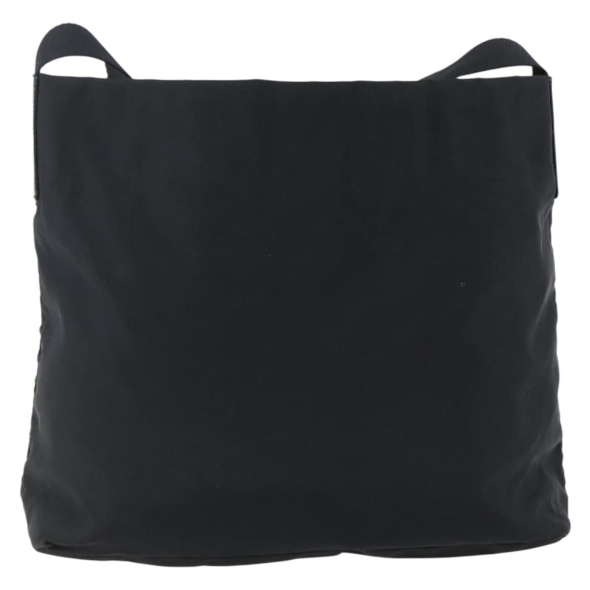 PRADA Shoulder Bag Nylon Black Silver Auth 170446