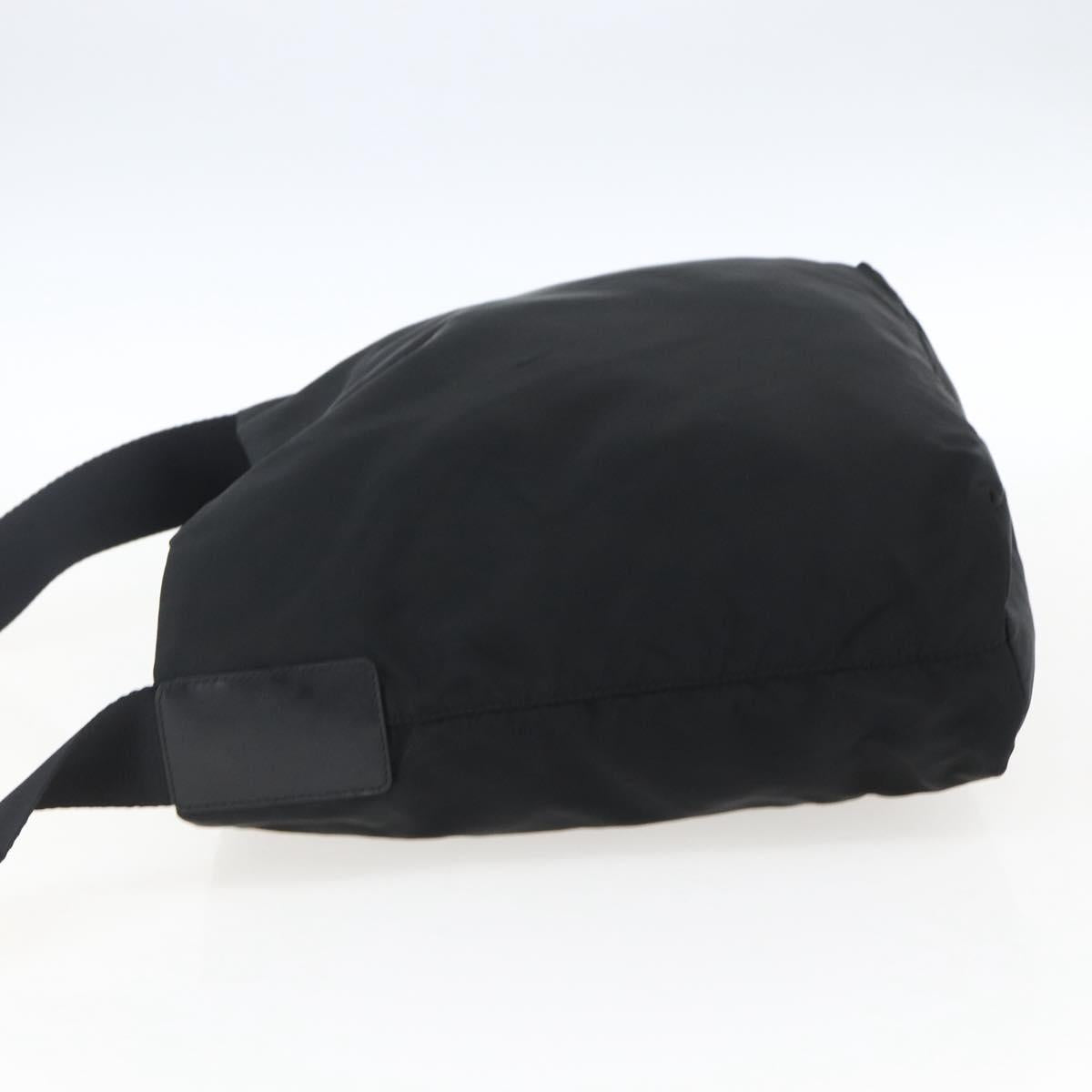PRADA Shoulder Bag Nylon Black Silver Auth 170446