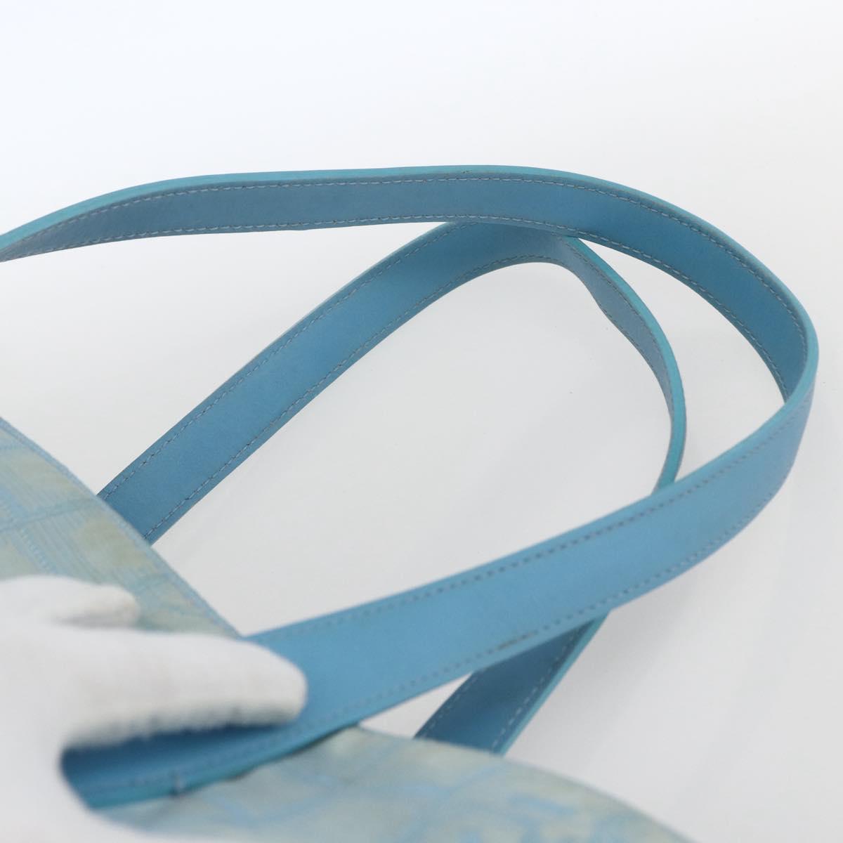 CHANEL New Travel line Tote Bag Nylon Light Blue Silver CC Auth 170452