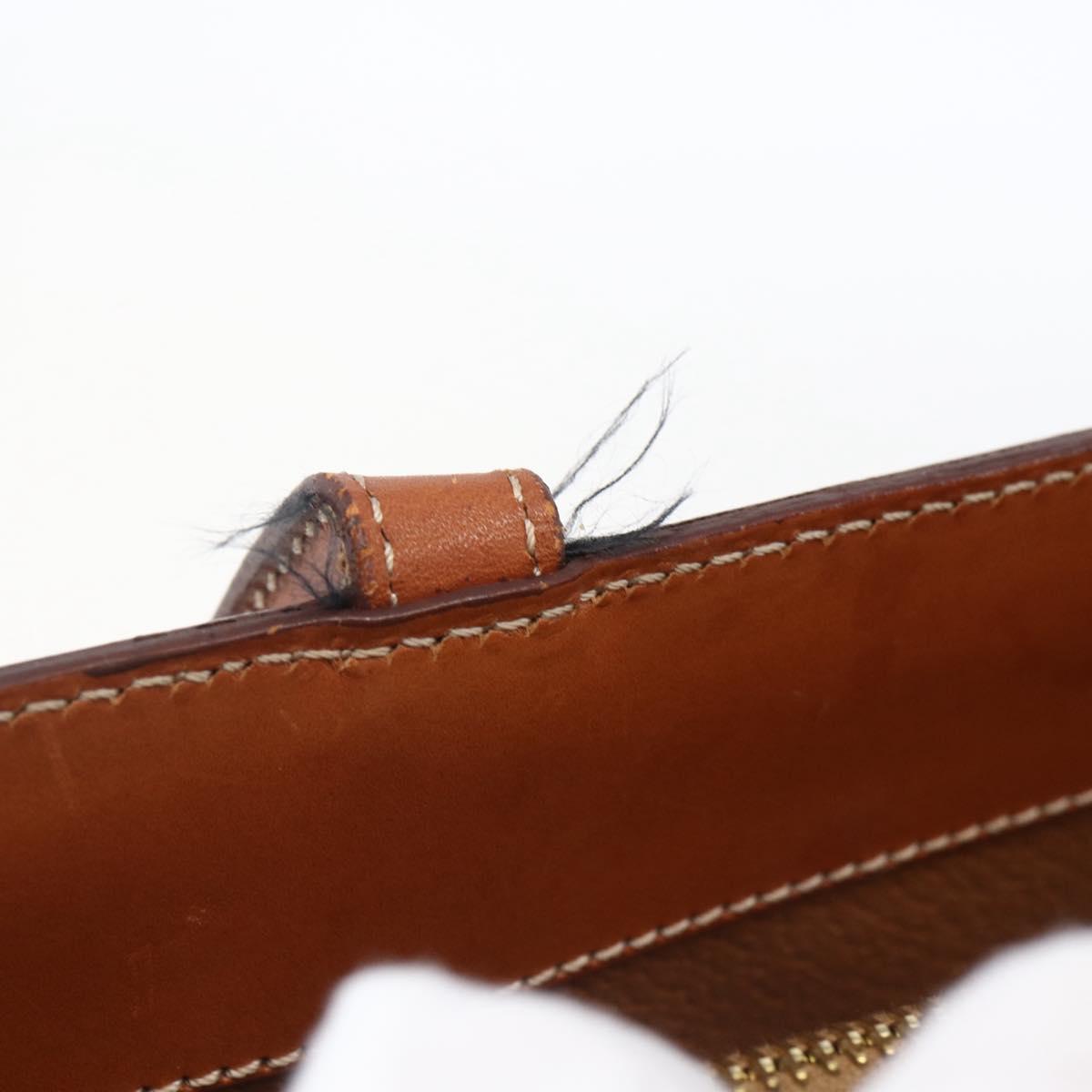 CELINE Macadam Canvas Hand Bag PVC Leather Brown Gold Auth 170455