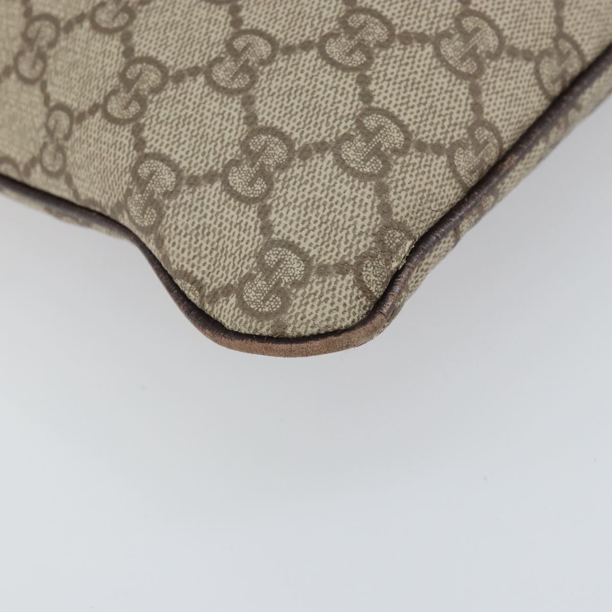 GUCCI GG Supreme Hand Bag PVC Beige Silver 117551 Auth 170459