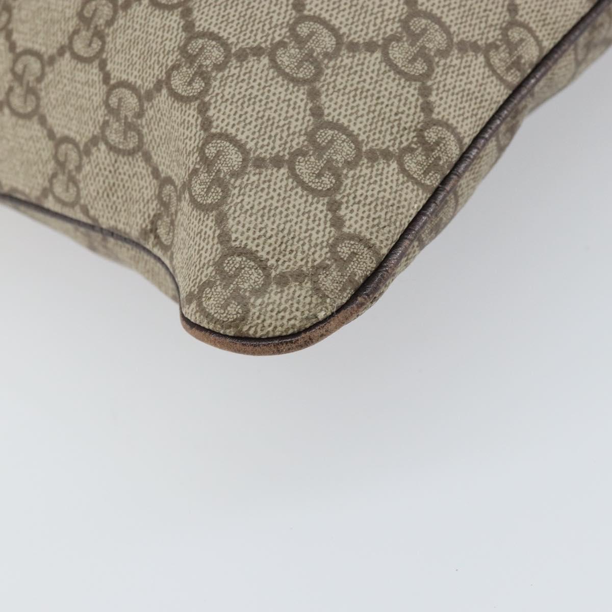 GUCCI GG Supreme Hand Bag PVC Beige Silver 117551 Auth 170459