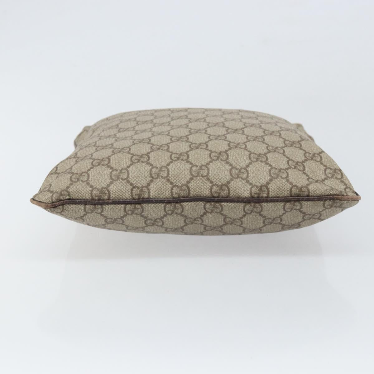 GUCCI GG Supreme Hand Bag PVC Beige Silver 117551 Auth 170459