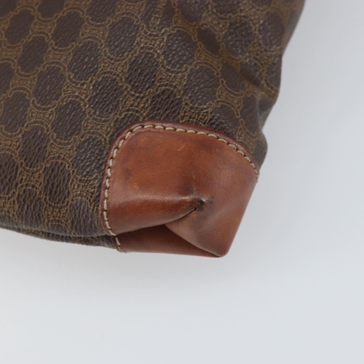 CELINE Macadam Canvas Hand Bag PVC Brown Gold Auth 170460