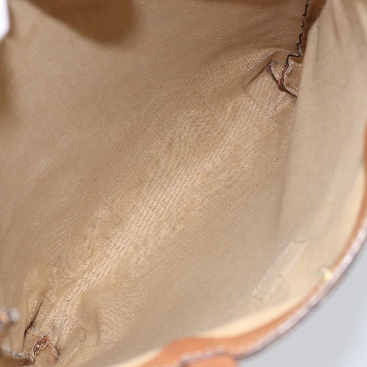 CELINE Macadam Canvas Hand Bag PVC Brown Gold Auth 170460