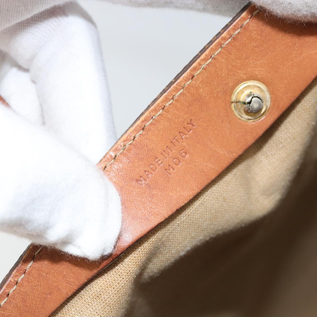 CELINE Macadam Canvas Hand Bag PVC Brown Gold Auth 170460