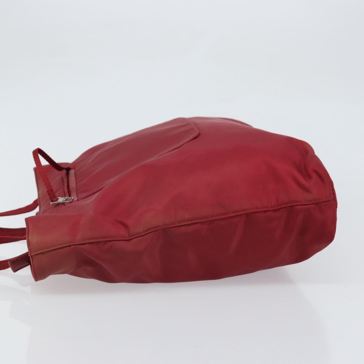 PRADA Tote Bag Nylon Silver Red Auth 170463
