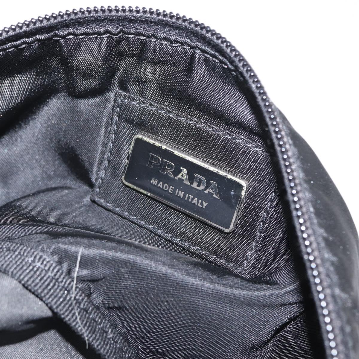 PRADA Waist bag Nylon Black Silver Auth 170466