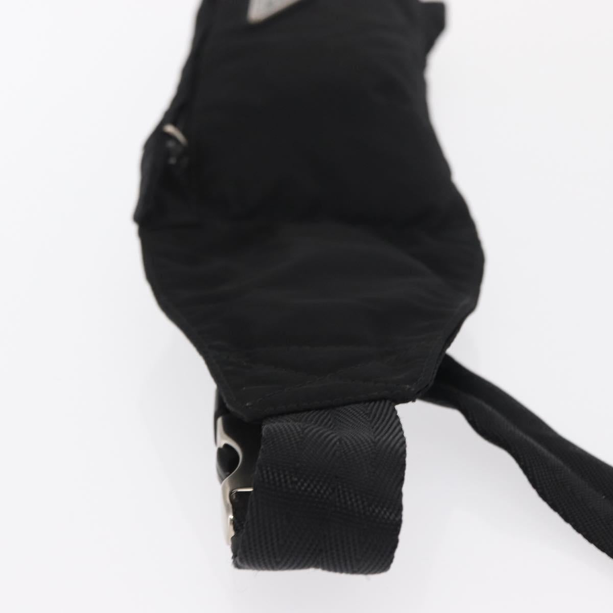 PRADA Waist bag Nylon Black Silver Auth 170466