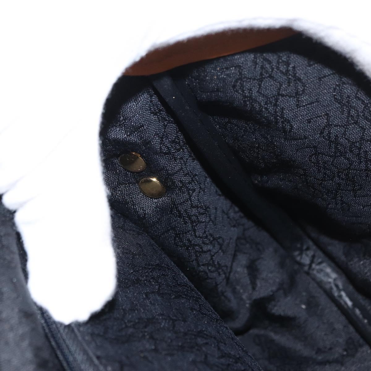 SAINT LAURENT Shoulder Bag Coated Canvas Black Gold Auth 170468