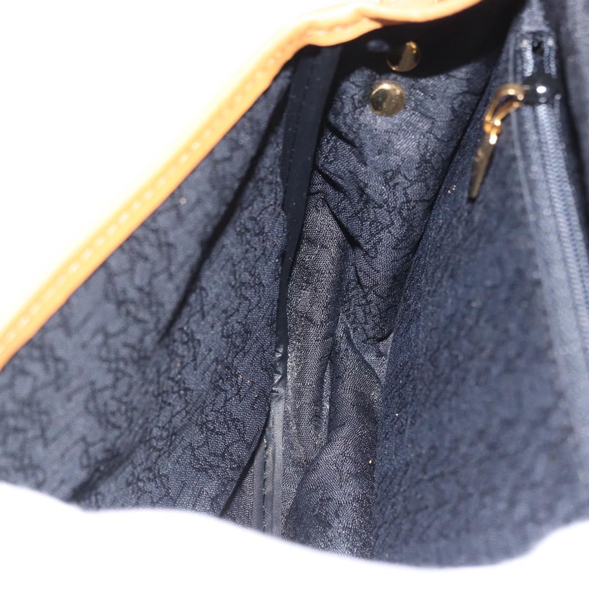 SAINT LAURENT Shoulder Bag Coated Canvas Black Gold Auth 170468