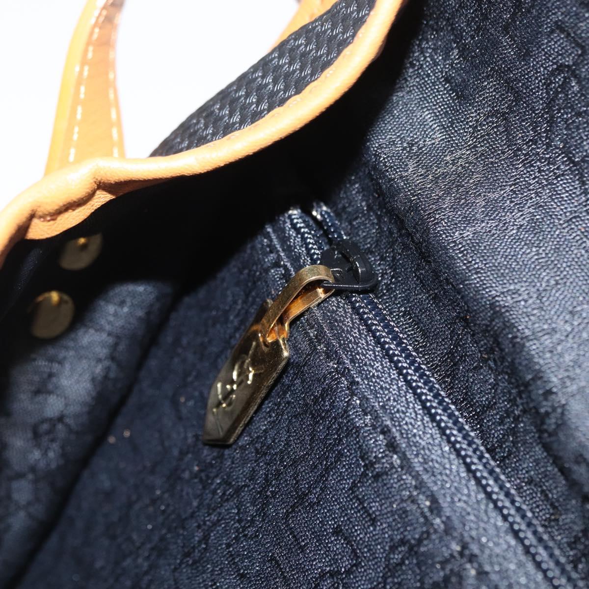 SAINT LAURENT Shoulder Bag Coated Canvas Black Gold Auth 170468