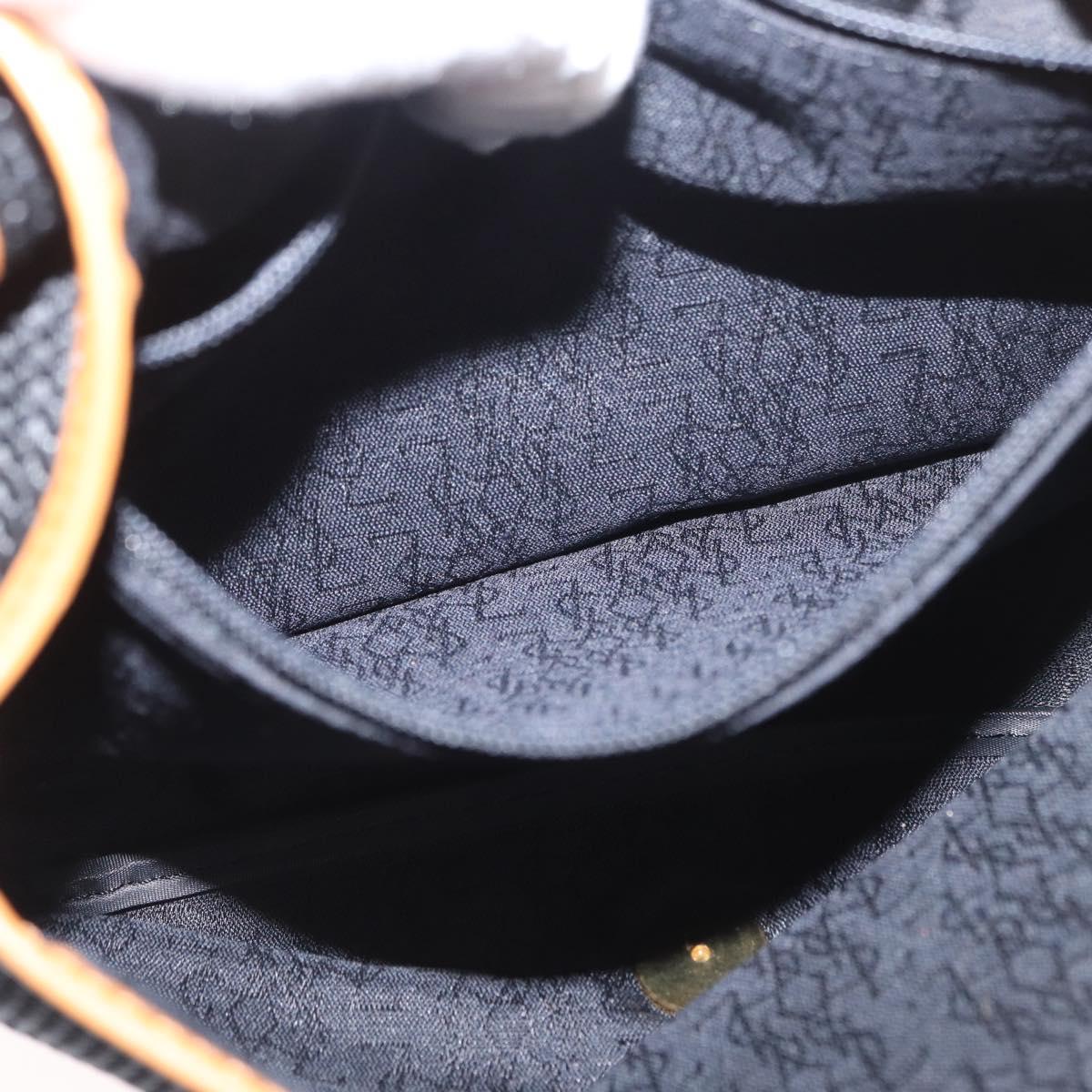 SAINT LAURENT Shoulder Bag Coated Canvas Black Gold Auth 170468