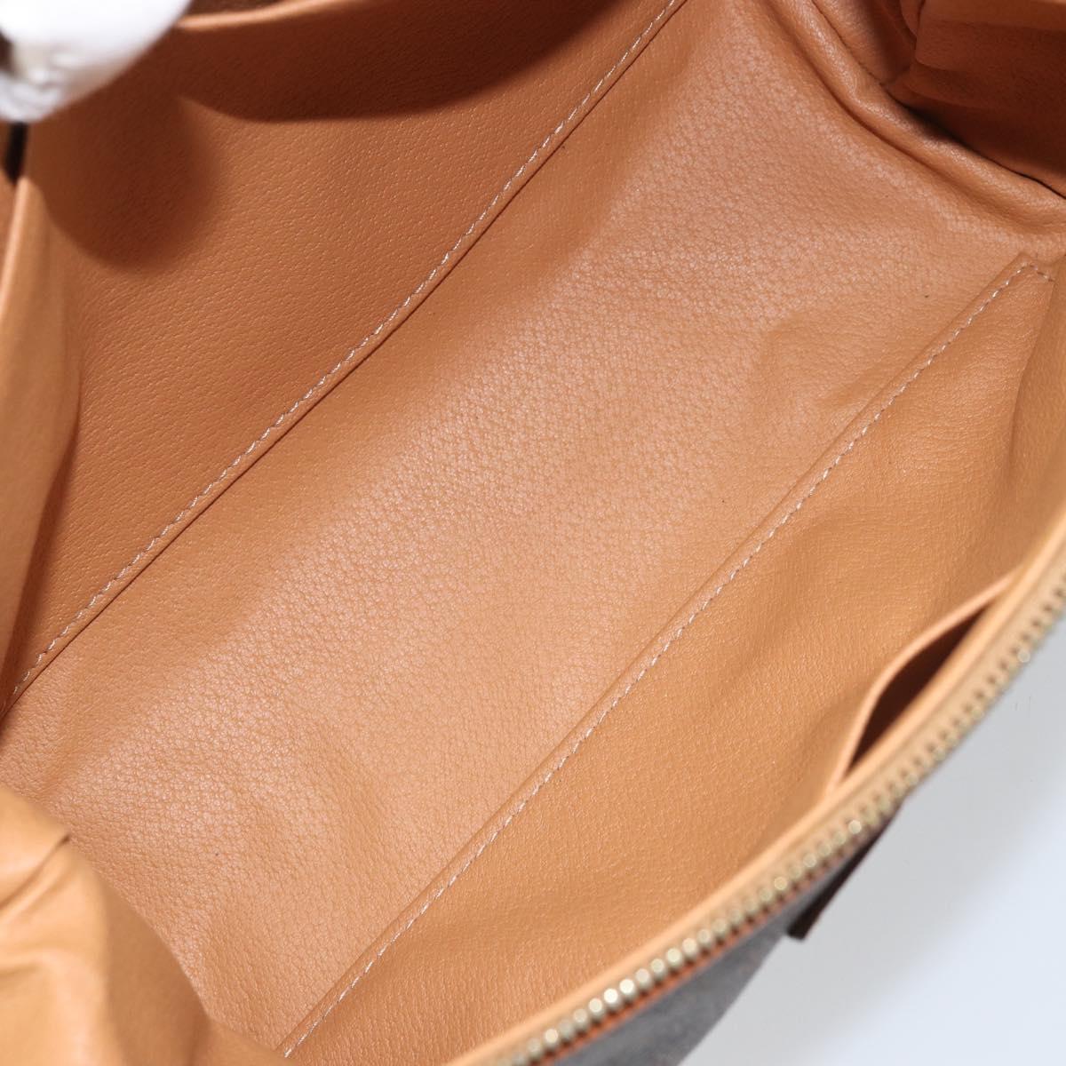 CELINE Macadam Canvas Clutch Bag PVC Brown Gold Auth 170470