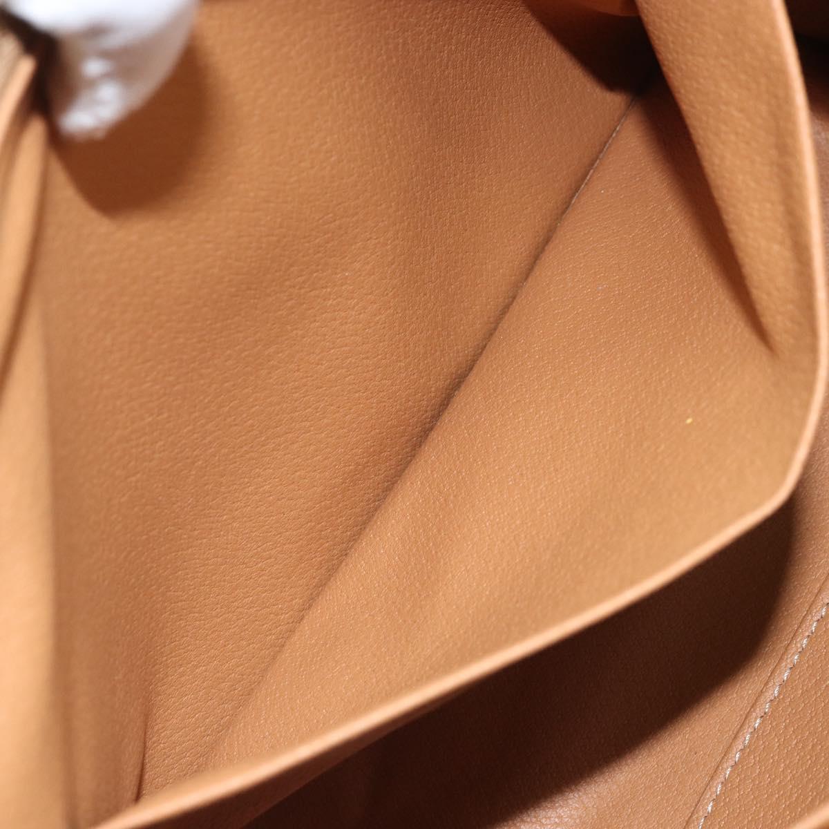 CELINE Macadam Canvas Clutch Bag PVC Brown Gold Auth 170470