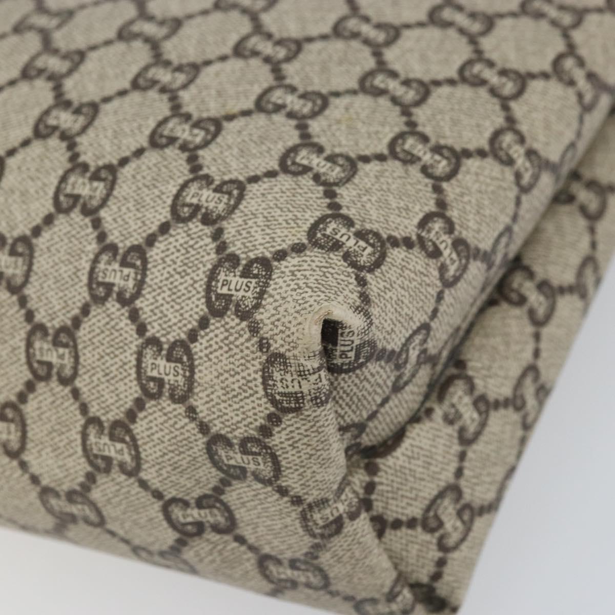 GUCCI GG Plus Supreme Web Sherry Line Tote Bag PVC Beige Gold Auth 170474