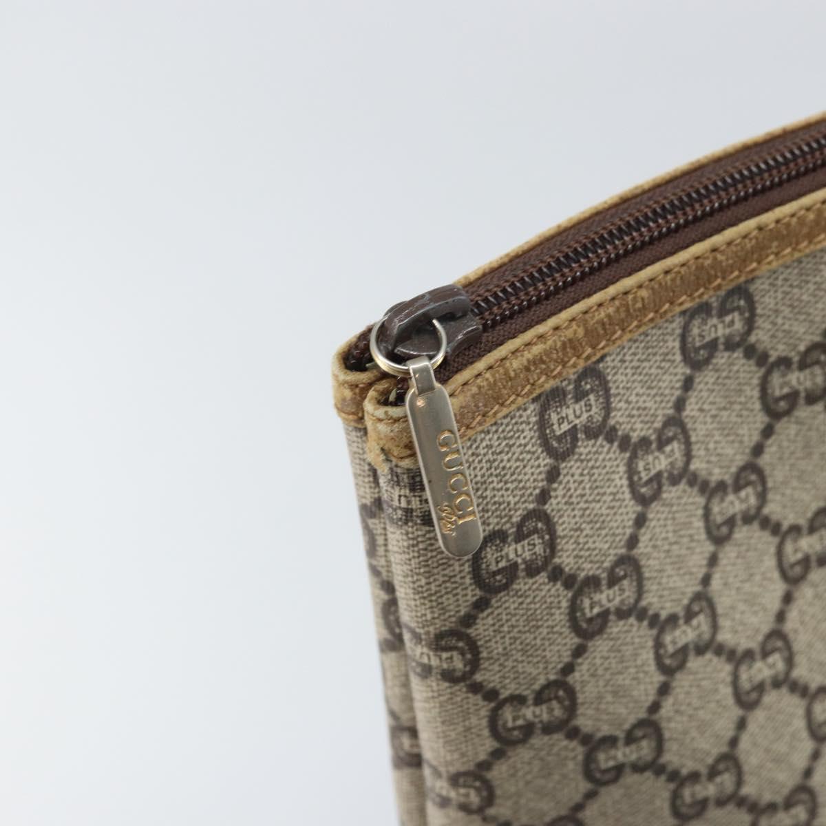 GUCCI GG Plus Supreme Web Sherry Line Tote Bag PVC Beige Gold Auth 170474