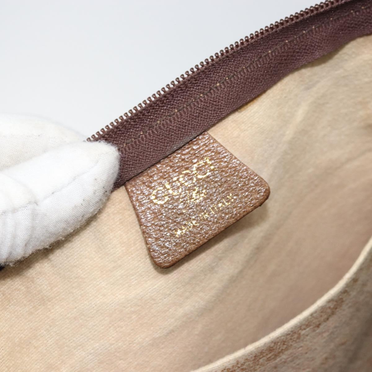 GUCCI GG Plus Supreme Web Sherry Line Tote Bag PVC Beige Gold Auth 170474