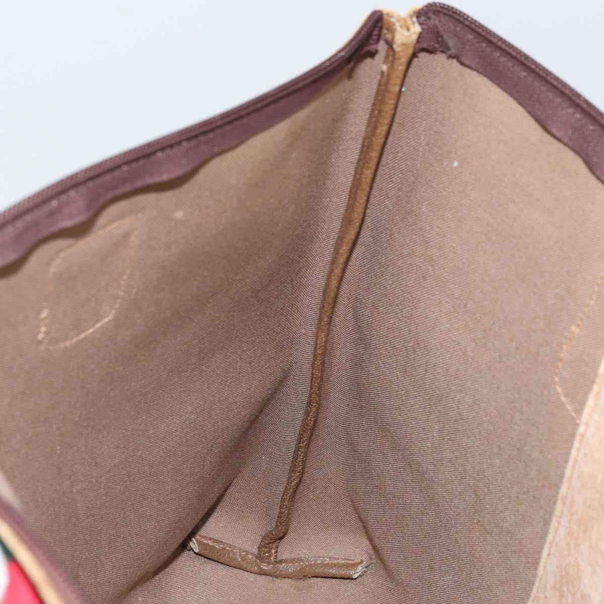 GUCCI GG Plus Supreme Web Sherry Line Tote Bag PVC Beige Gold Auth 170474