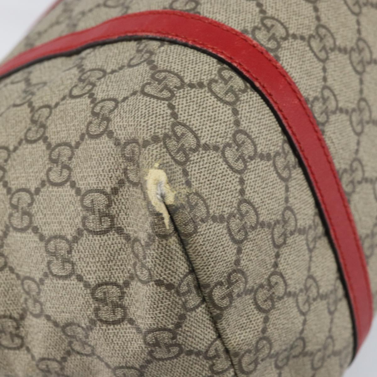 GUCCI GG Supreme Tote Bag PVC Beige Gold Auth 170475