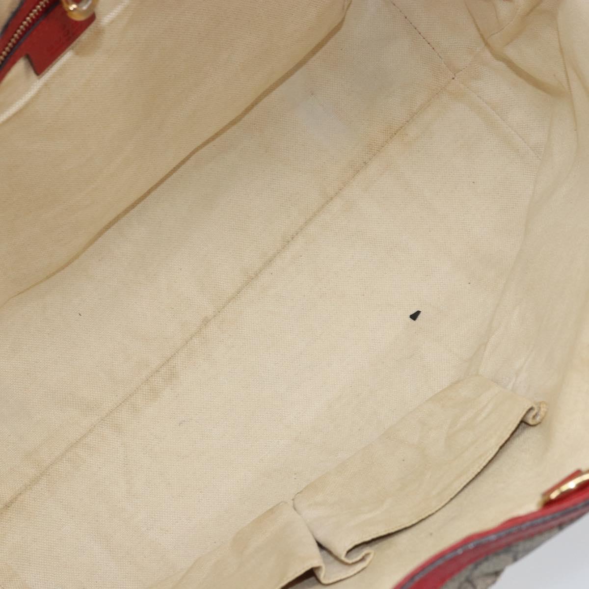 GUCCI GG Supreme Tote Bag PVC Beige Gold Auth 170475