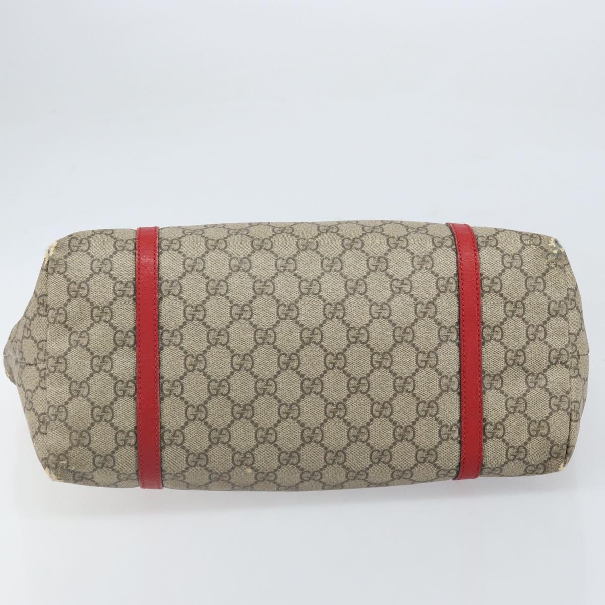 GUCCI GG Supreme Tote Bag PVC Beige Gold Auth 170475