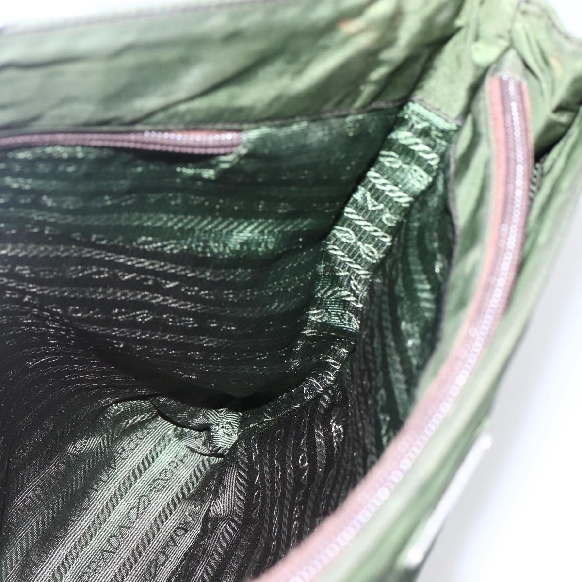 PRADA Tote Bag Nylon Green Auth 170483